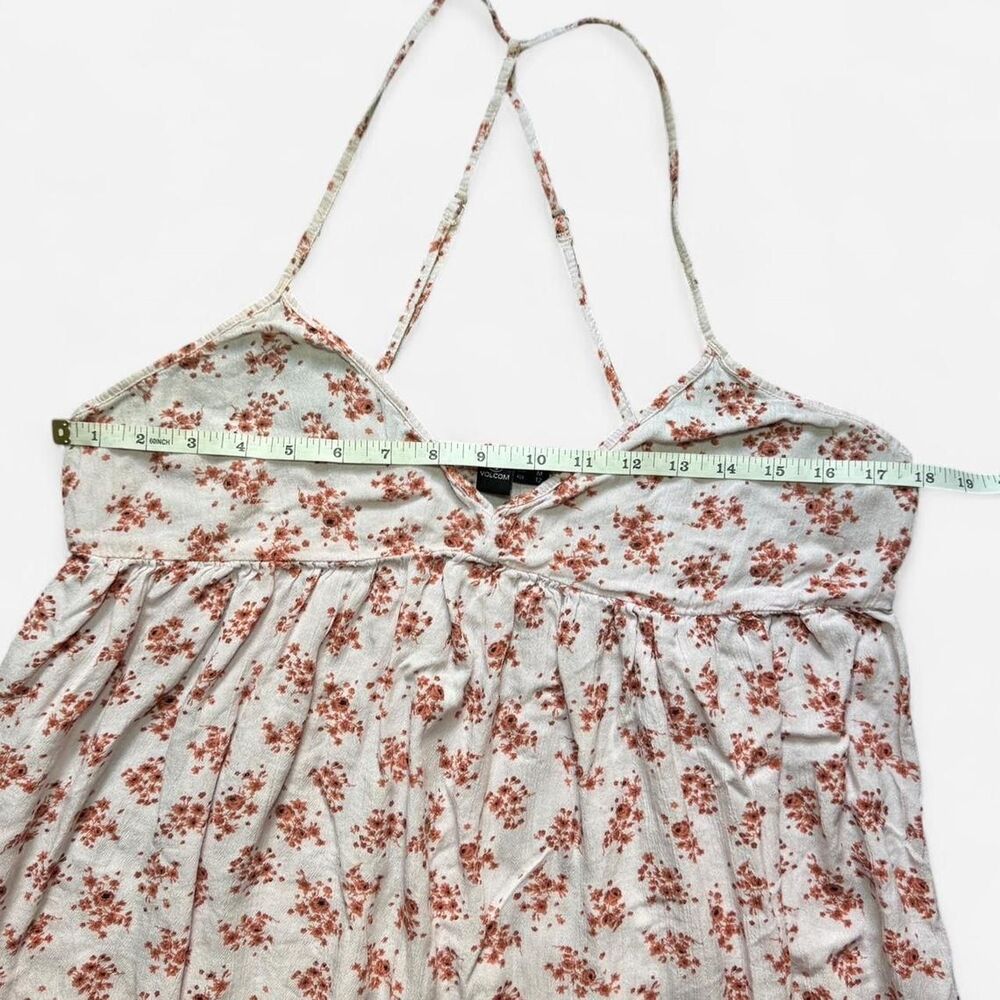 Volcom Pink Floral Spaghetti Strap BabyDoll Mini Dress (Size Medium) - Picture 3 of 8